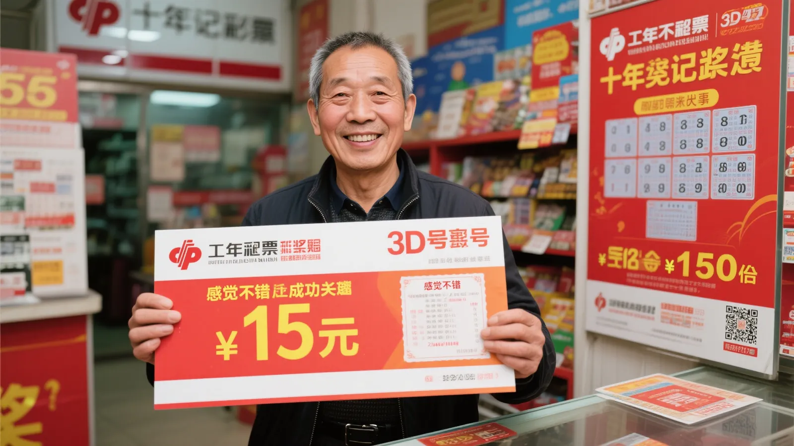 十年彩民喜中3D大奖15万 豪投150倍尽显信心