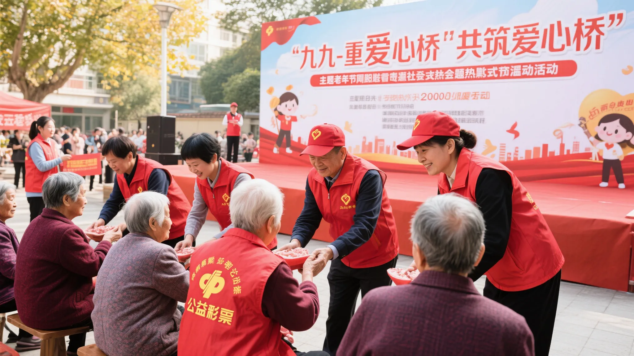数百福彩志愿者携手搭建重阳节公益爱心桥梁